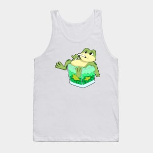 Frog with Glass of Juice Tank Top